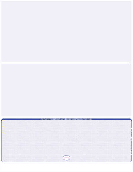 Linen Blue Blank Business Check on Bottom