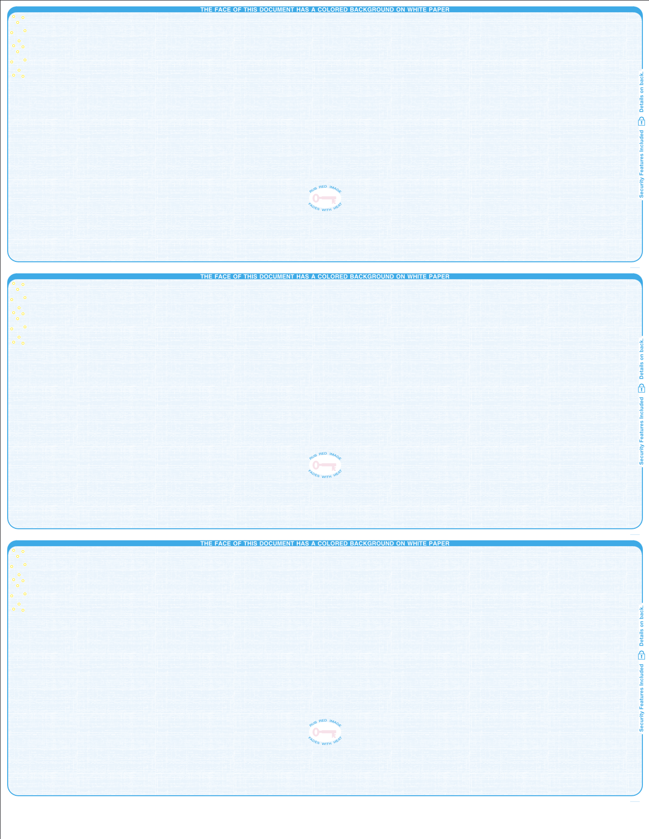 Linen Blank Business Checks 3 on a page - Choice Checks