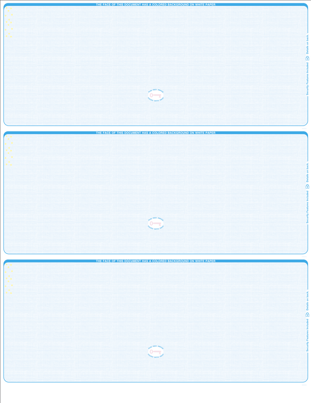 Linen Blank Business Checks 3 on a page - Choice Checks