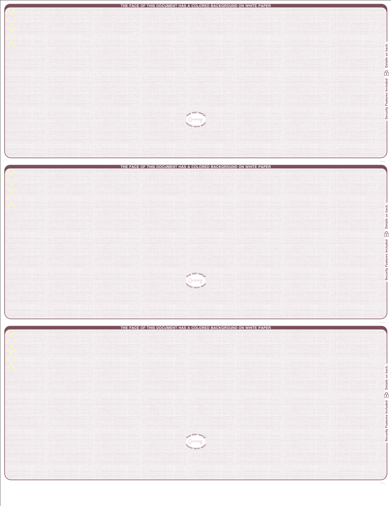 Linen Blank Business Checks 3 on a page - Choice Checks