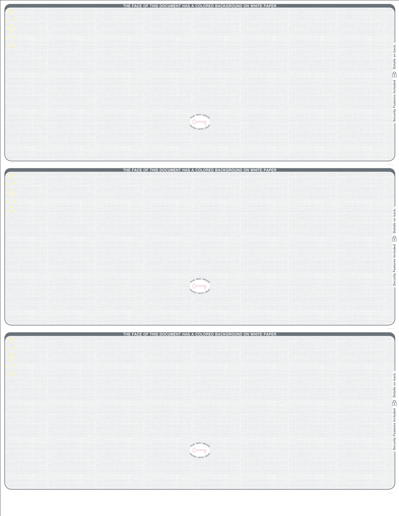 Linen Blank Business Checks 3 on a page - Choice Checks