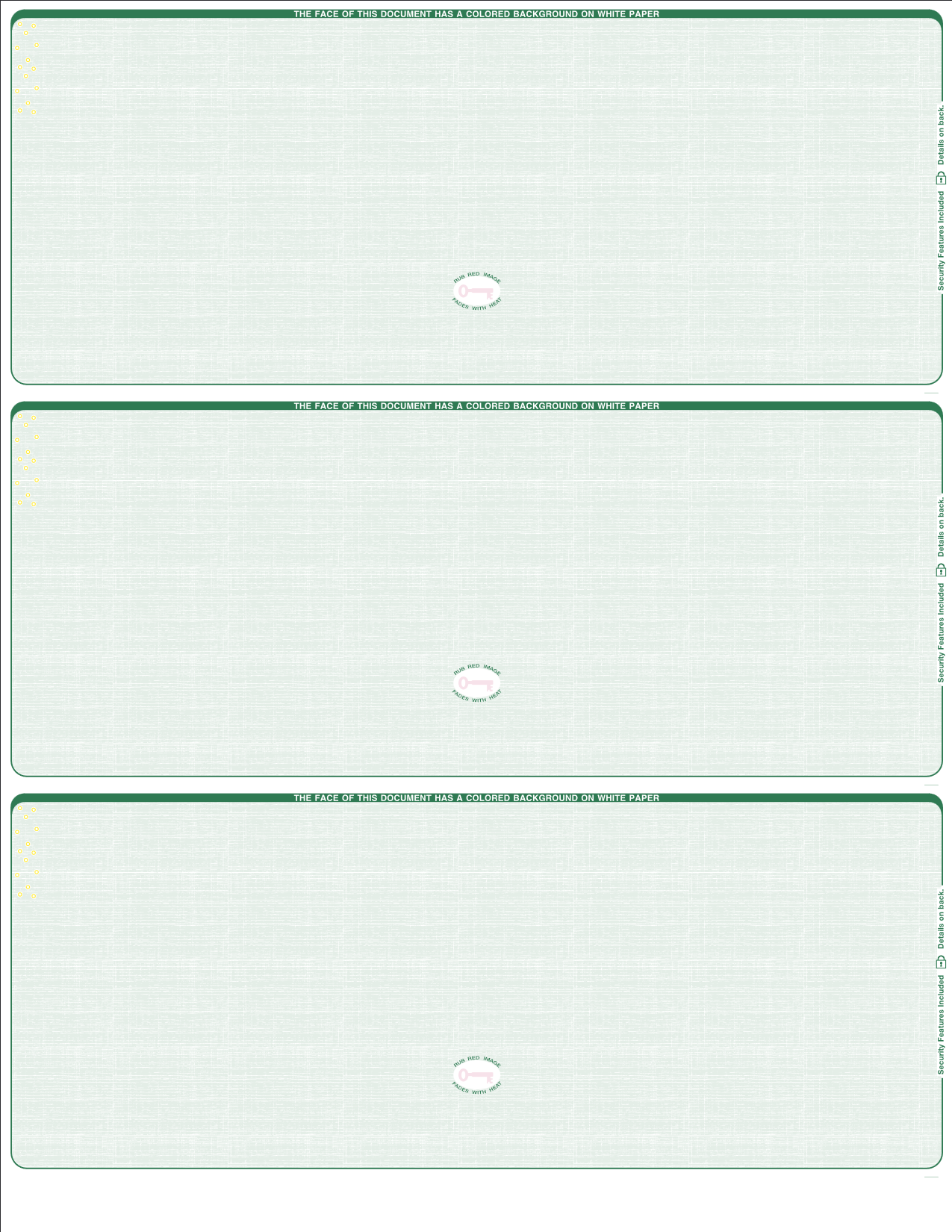 Linen Blank Business Checks 3 on a page - Choice Checks