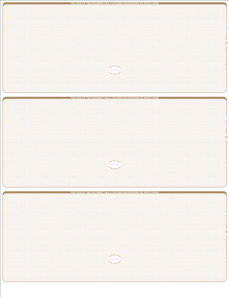 Linen Blank Business Checks 3 on a page - Choice Checks