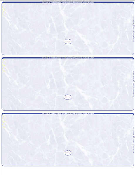 Marble Blank Business Checks 3 up - 3 Colors Available - Choice Checks