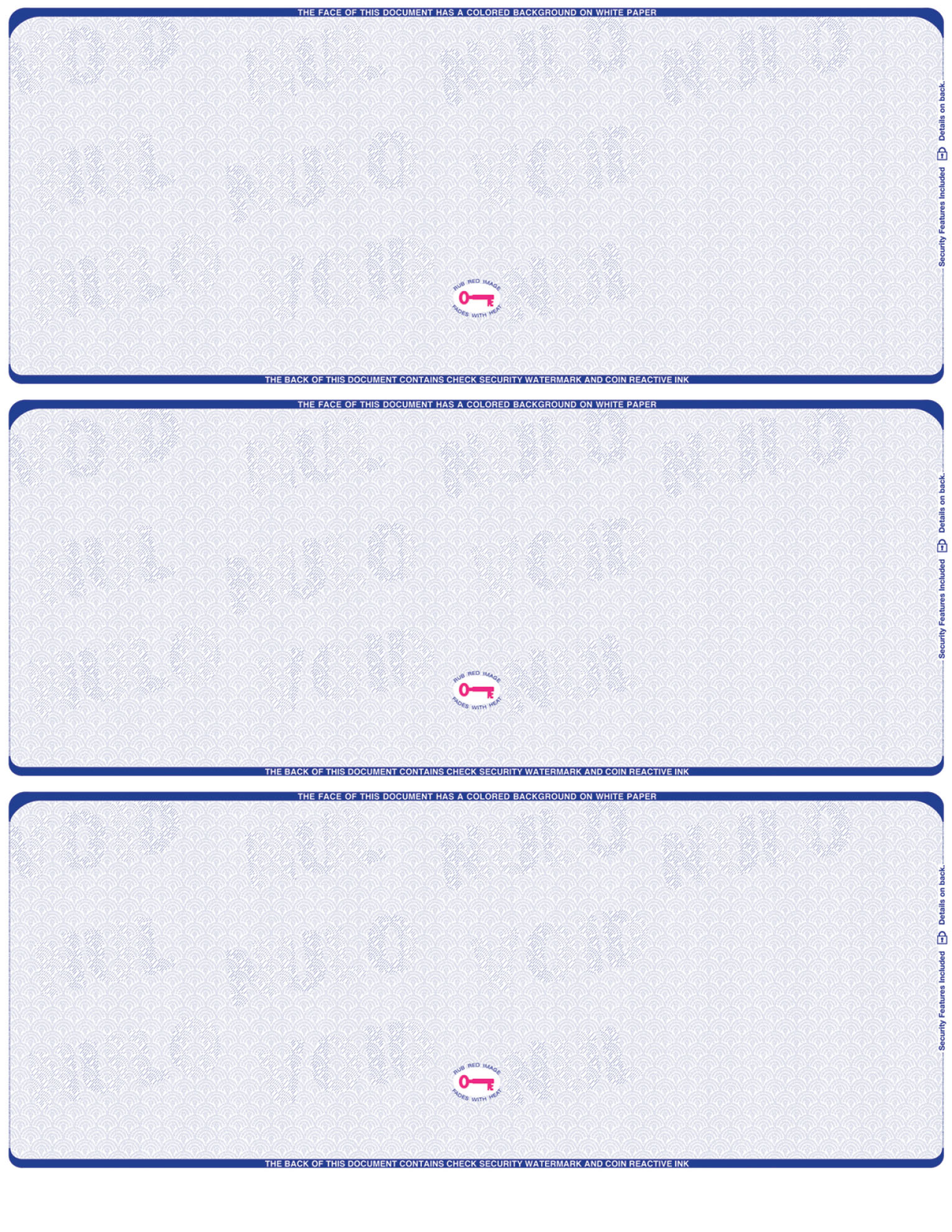 Scallop Void Blank Business Check 3up on a page - Choice Checks