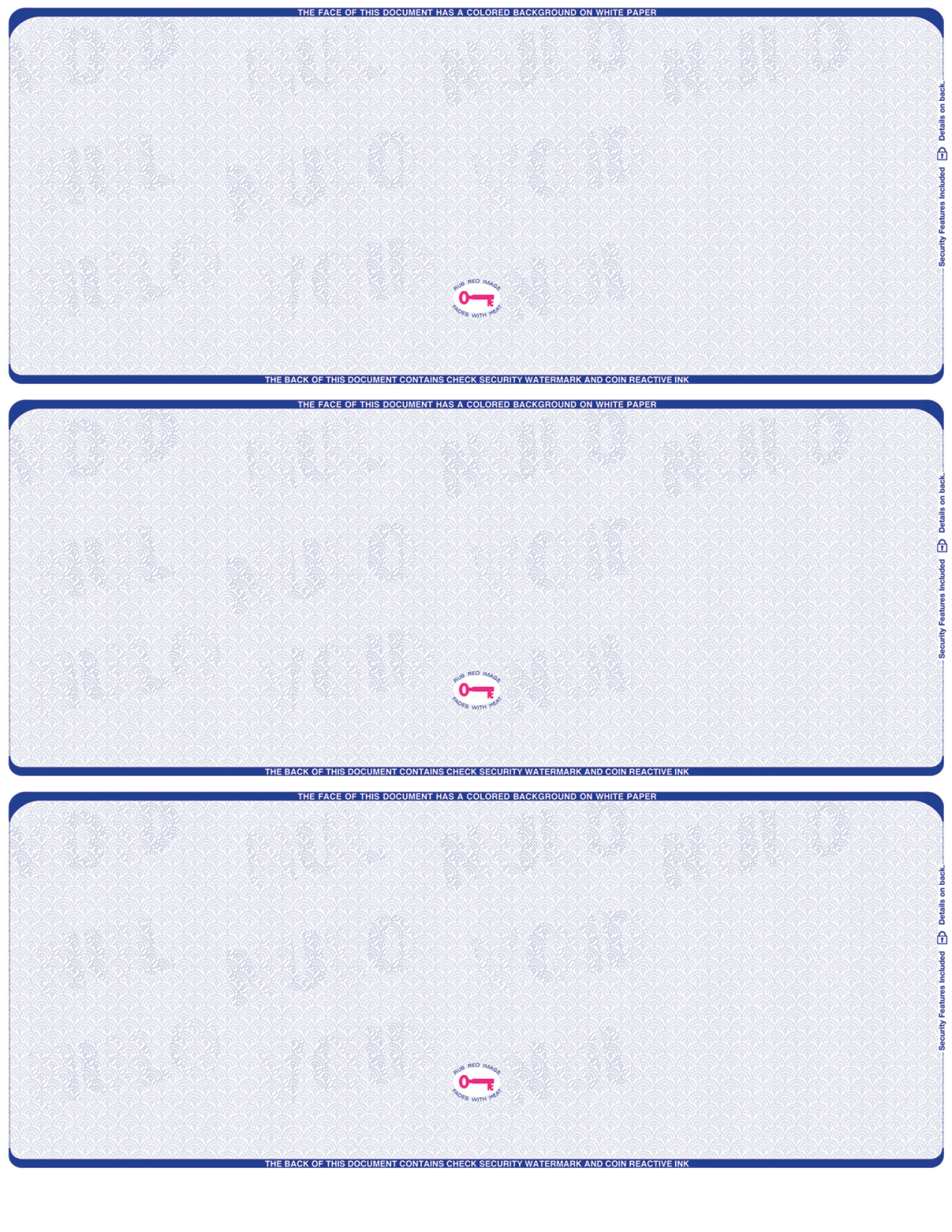 Scallop Void Blank Business Check 3up on a page - Choice Checks