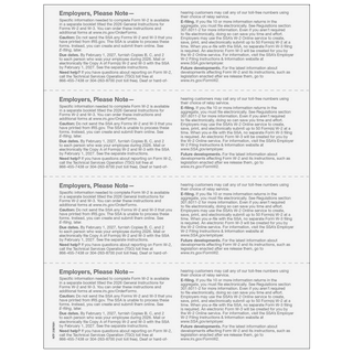2026 W-2 Employer 4-Up Horizontal Copies 1/D Preprinted Laser Forms – Back View