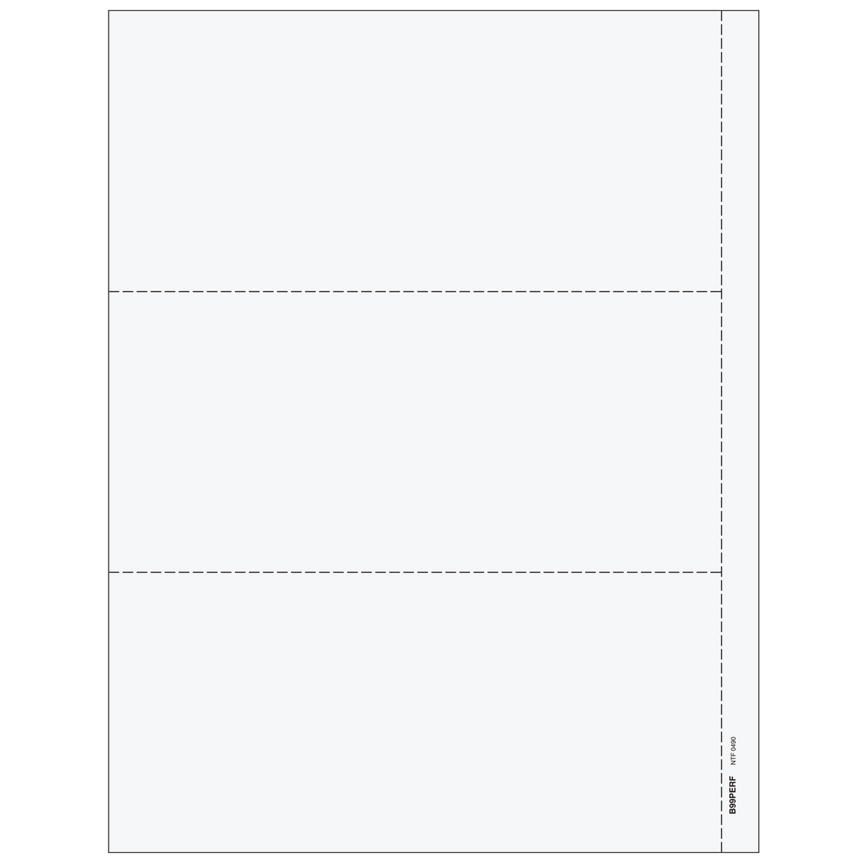 2026 1099 3-Up Blank Laser Paper with 1/2 Inch Side Perforation and 1099-MISC Instructions