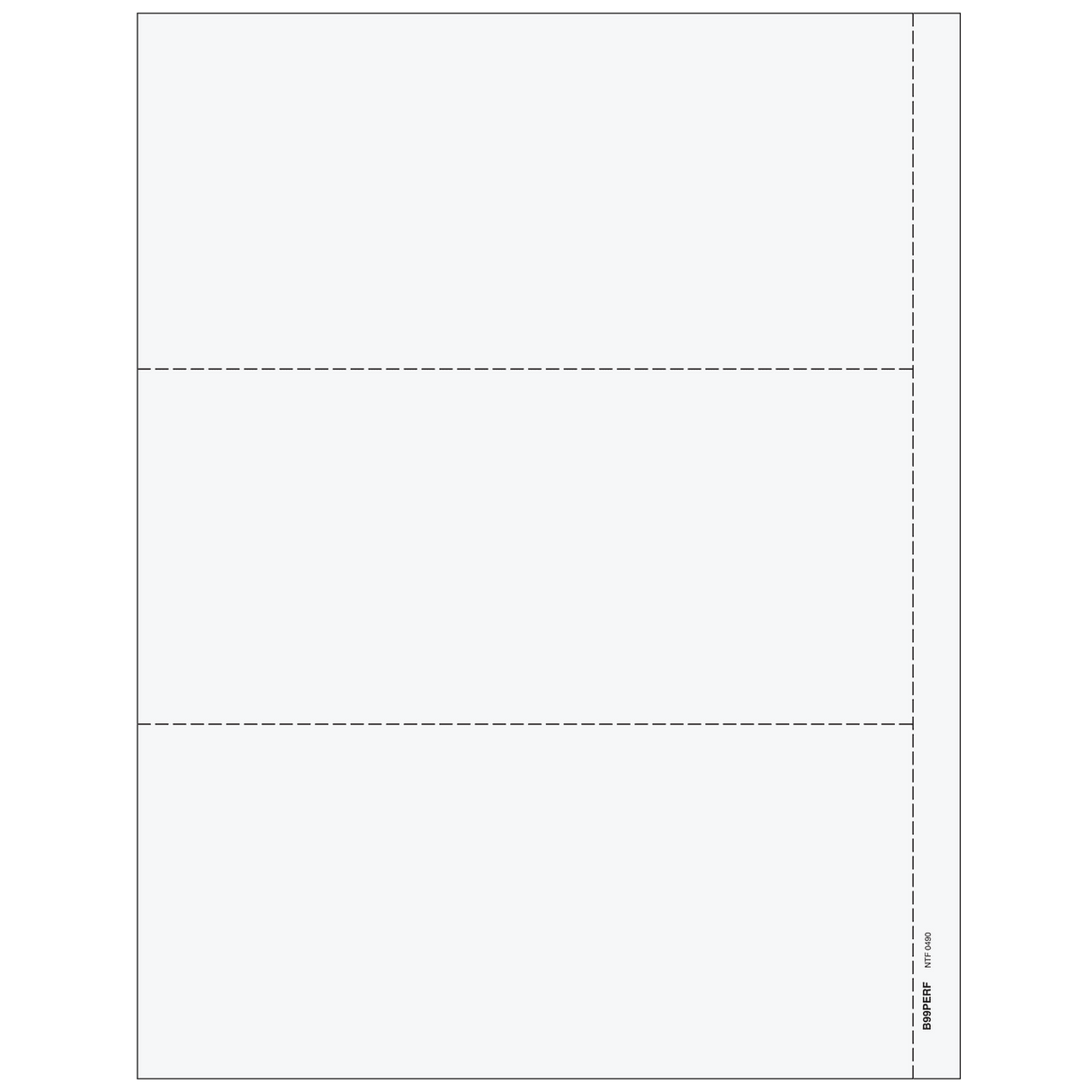 2026 1099 3-Up Blank Laser Paper with 1/2 Inch Side Perforation and 1099-MISC Instructions