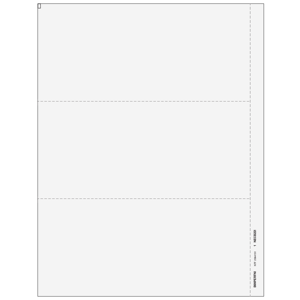 3up Blank 1099-NEC Form (with Instructions) - 25 Qty