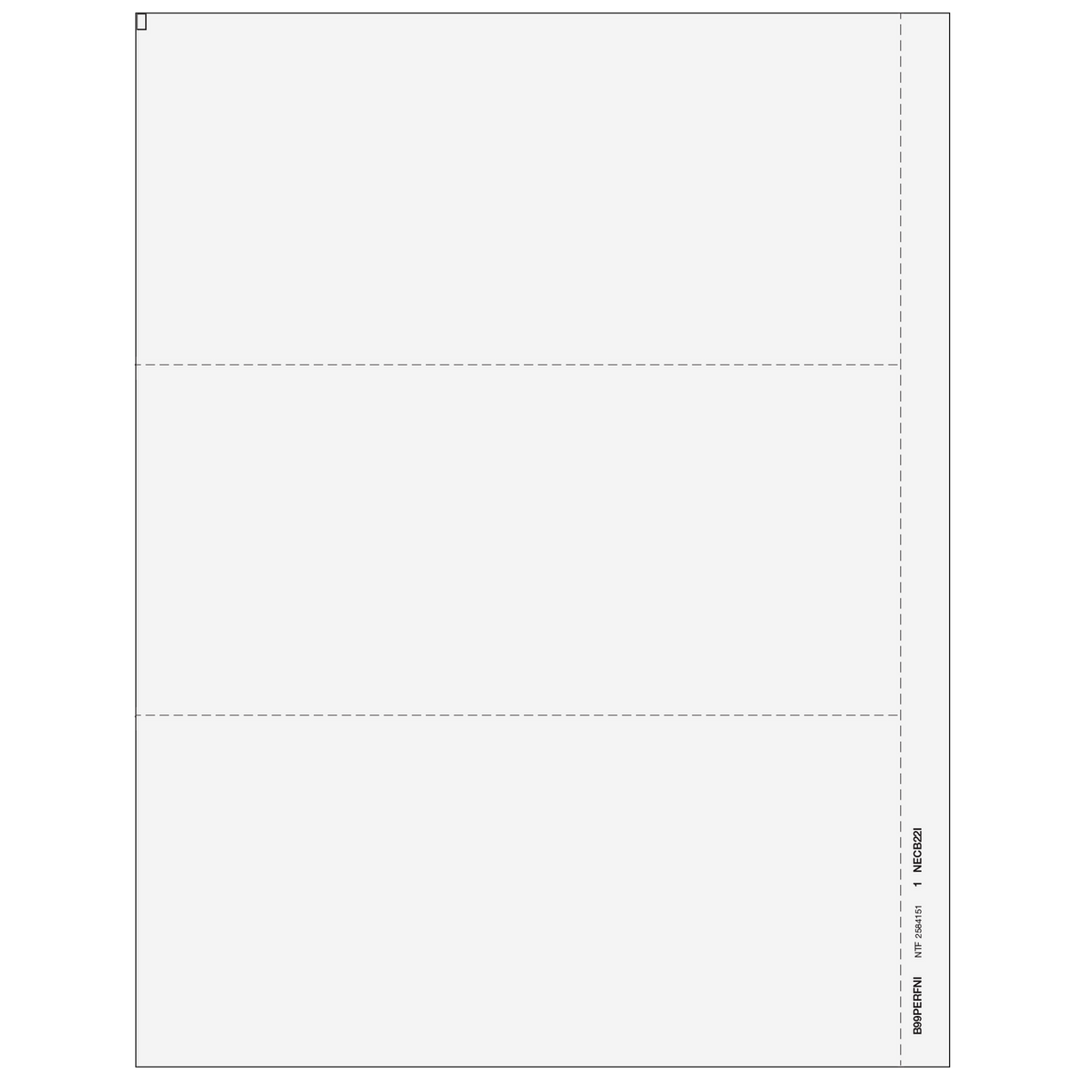 2026 1099 3-Up Blank Laser Paper with 1/2 Inch Side Perforation and 1099-NEC Instructions
