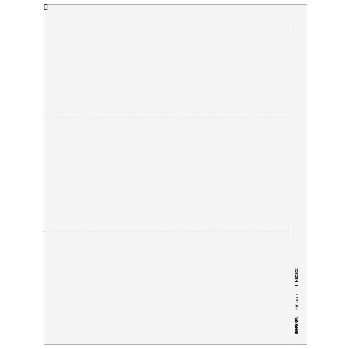 2026 1099 3-Up Blank Laser Paper with 1/2 Inch Side Perforation and 1099-NEC Instructions