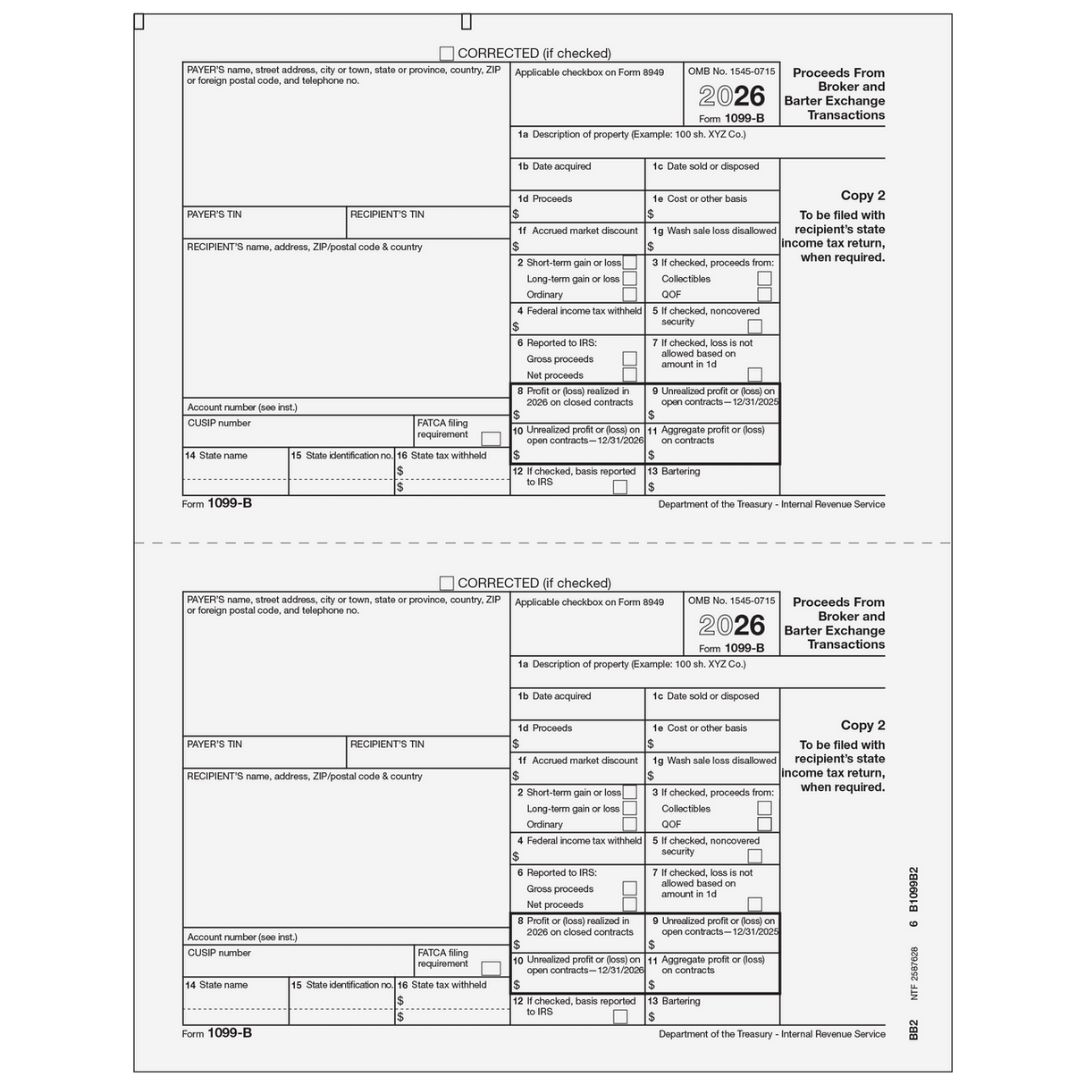 2026 1099-B Recipient State Copy 2