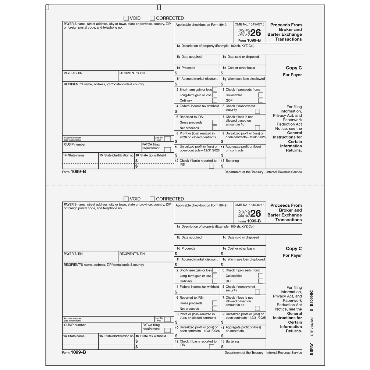 2026 1099-B Payer Copy C