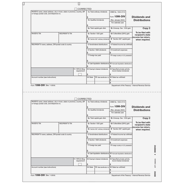 1099-DIV Dividends and Distributions - Recipient State Copy 2