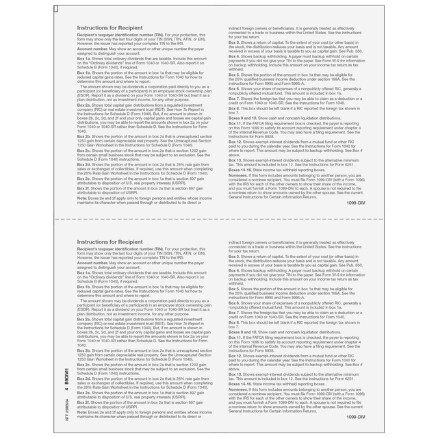 1099-DIV Dividends and Distributions - Recipient Copy B