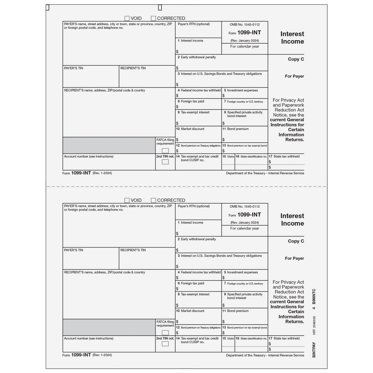 2026 1099-INT Payer Copy C