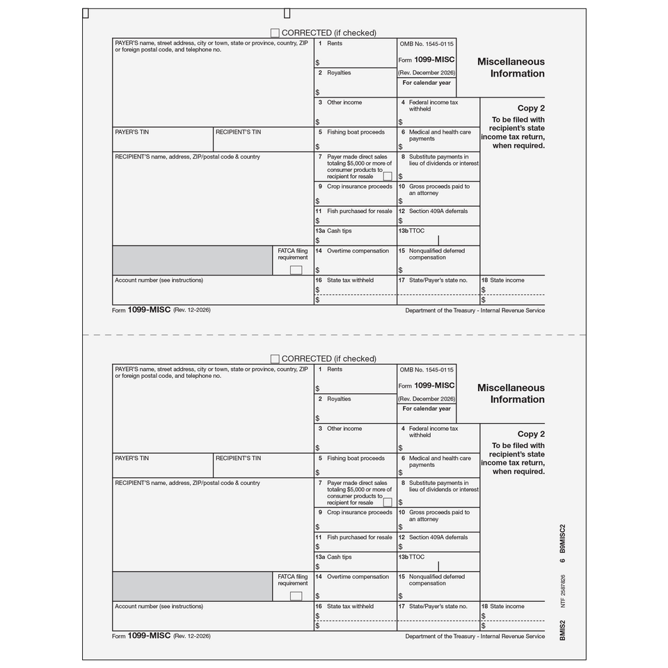 2026 1099-MISC Recipient State Copy 2