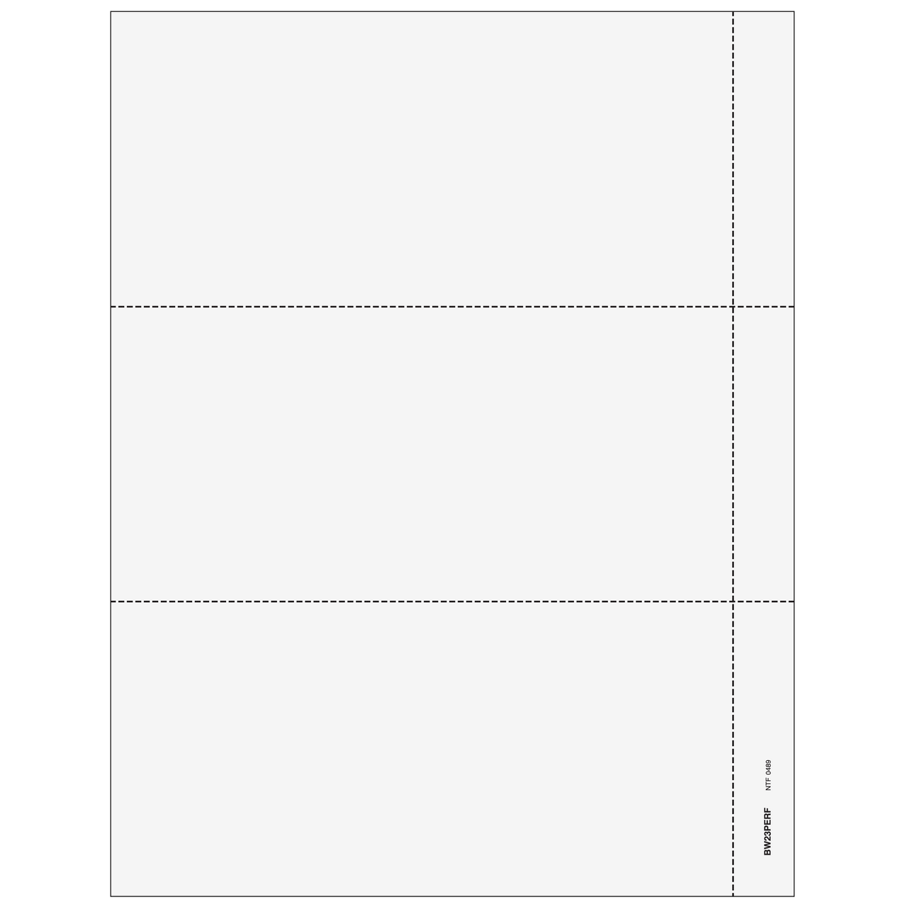 3up Blank W-2 Form with 3/4" Side Perforation (without Instructions) - 25 Qty