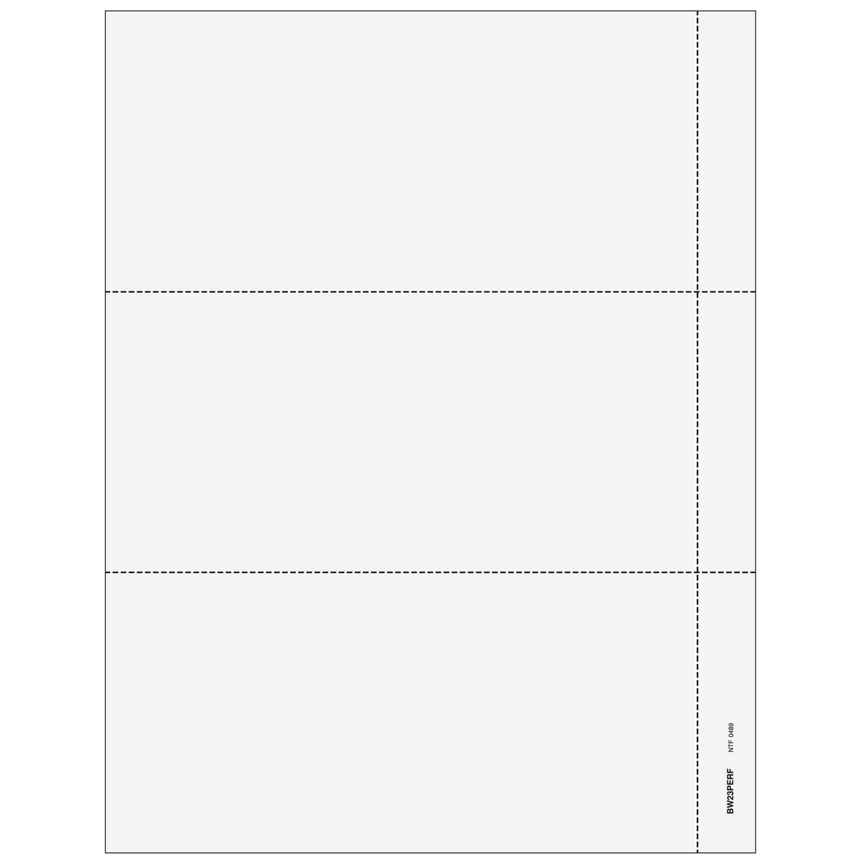 2026 W-2 3-Up Blank Laser Paper with 3/4 Inch Side Perforation