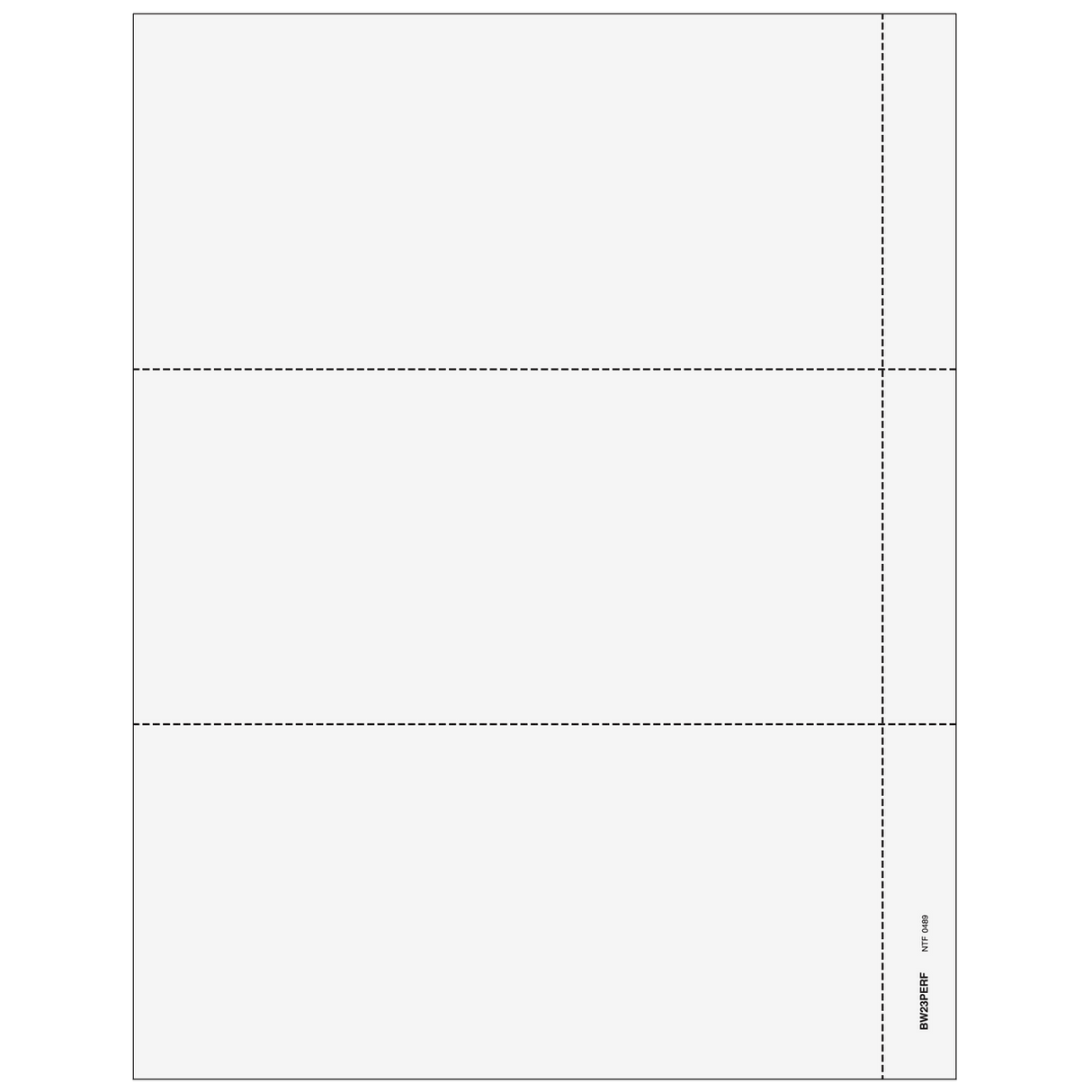 2026 W-2 3-Up Blank Laser Paper with 3/4 Inch Side Perforation