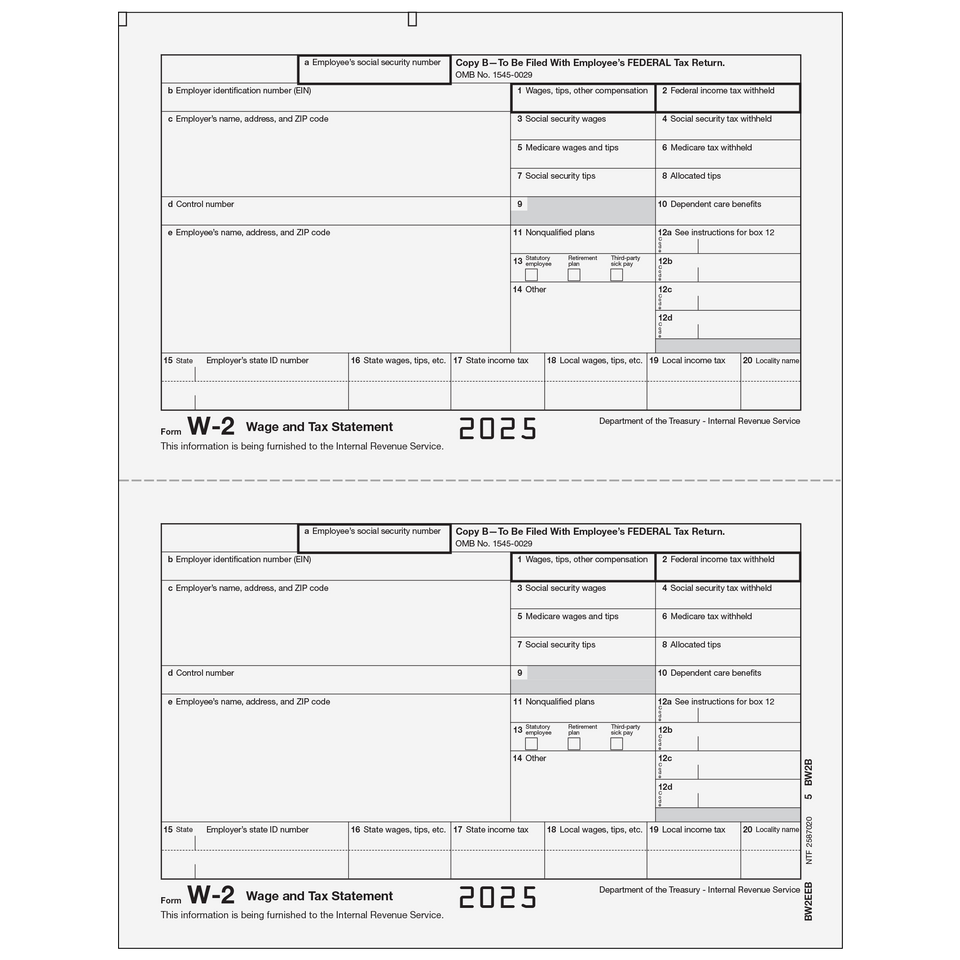 Form W-2 Employee Federal, Copy B