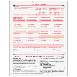 Form W-3 Corrected Transmittal Employer Federal - 25 Qty