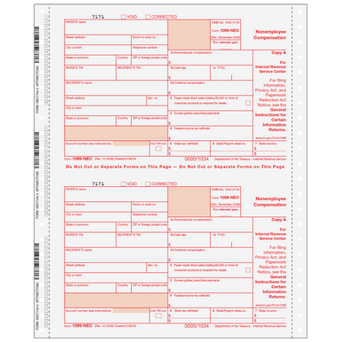 2026 1099-NEC 5-Part Carbonless