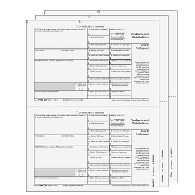 2026 1099-DIV 3-Part Preprinted E-File Laser Set
