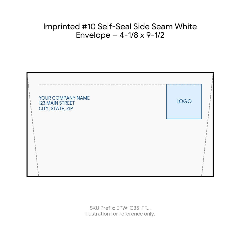 Imprinted #10 Self-Seal Side Seam White Envelope – 4-1/8 x 9-1/2 product image