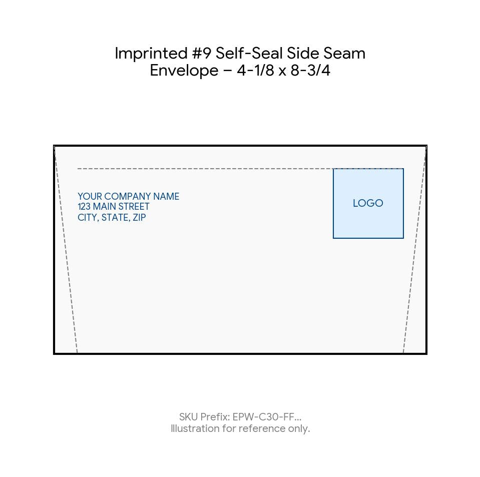 Imprinted #9 Self-Seal Side Seam Envelope – 4-1/8 x 8-3/4 product image