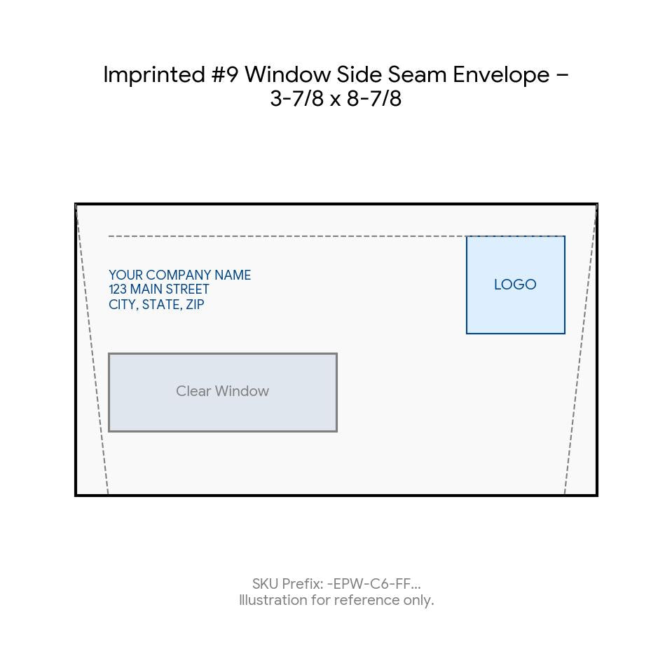 Imprinted #9 Window Side Seam Envelope – 3-7/8 x 8-7/8 product image