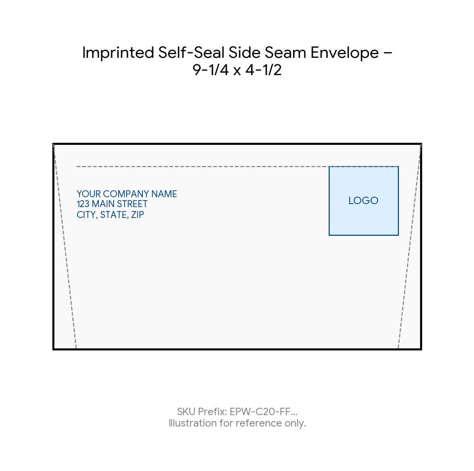 Imprinted Self-Seal Side Seam Envelope – 9-1/4 x 4-1/2 product image