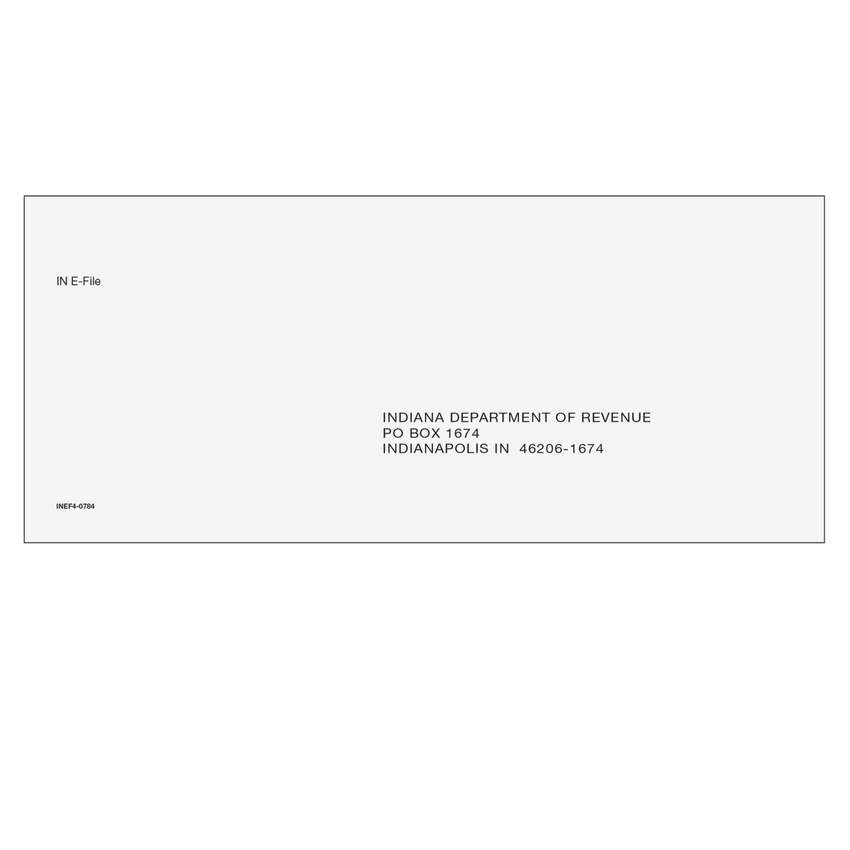 Indiana State E-File Envelope business envelope
