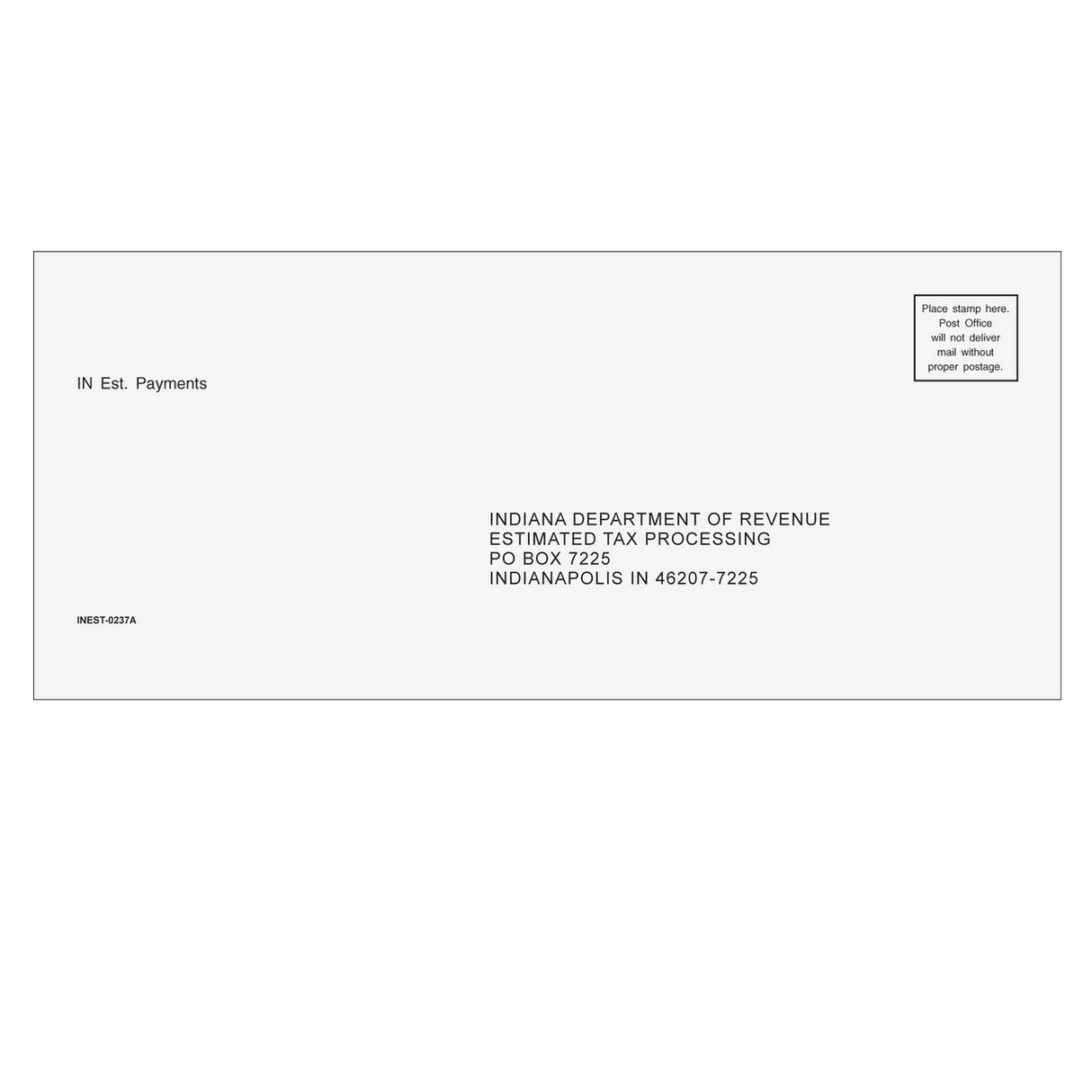 Indiana Estimate Envelope