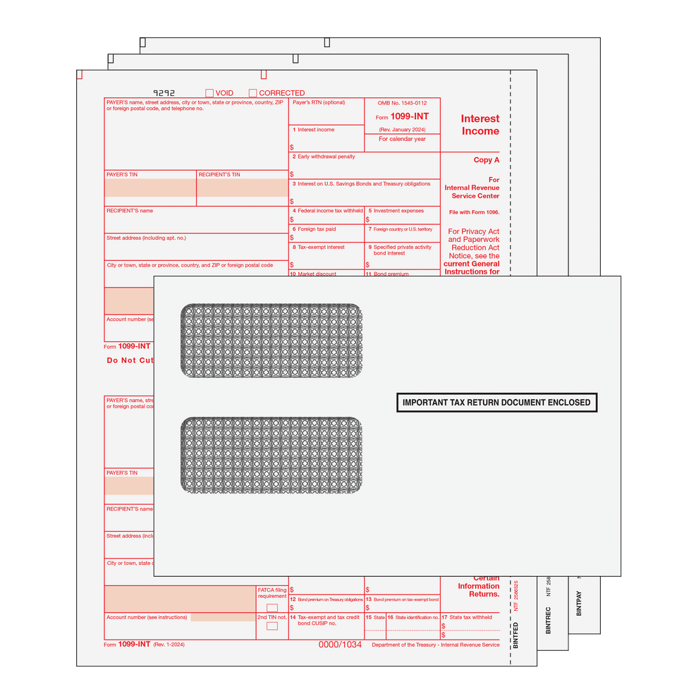 2026 1099-INT Kit with Moisture Seal Envelopes - 3 Part