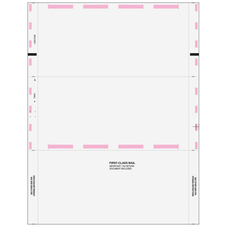 1099-NEC Blank Pressure Seal Z-Fold Form - 500 Qty