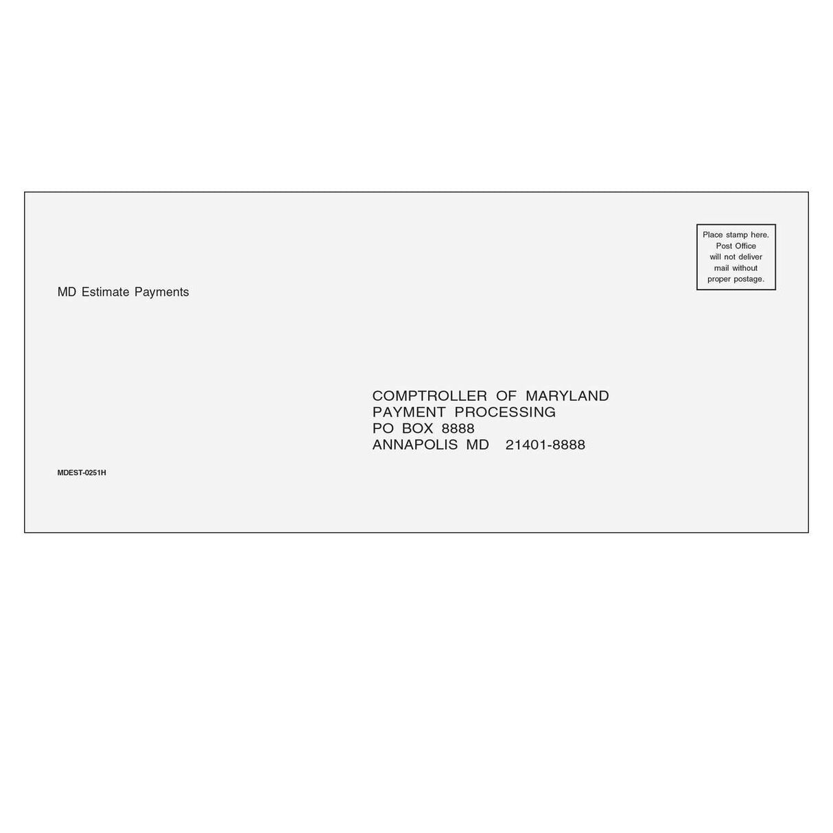 Maryland Estimate Envelope