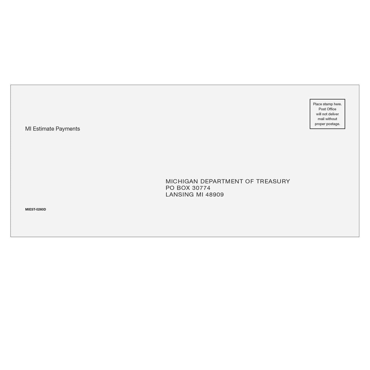Michigan Estimate & E-file Envelope