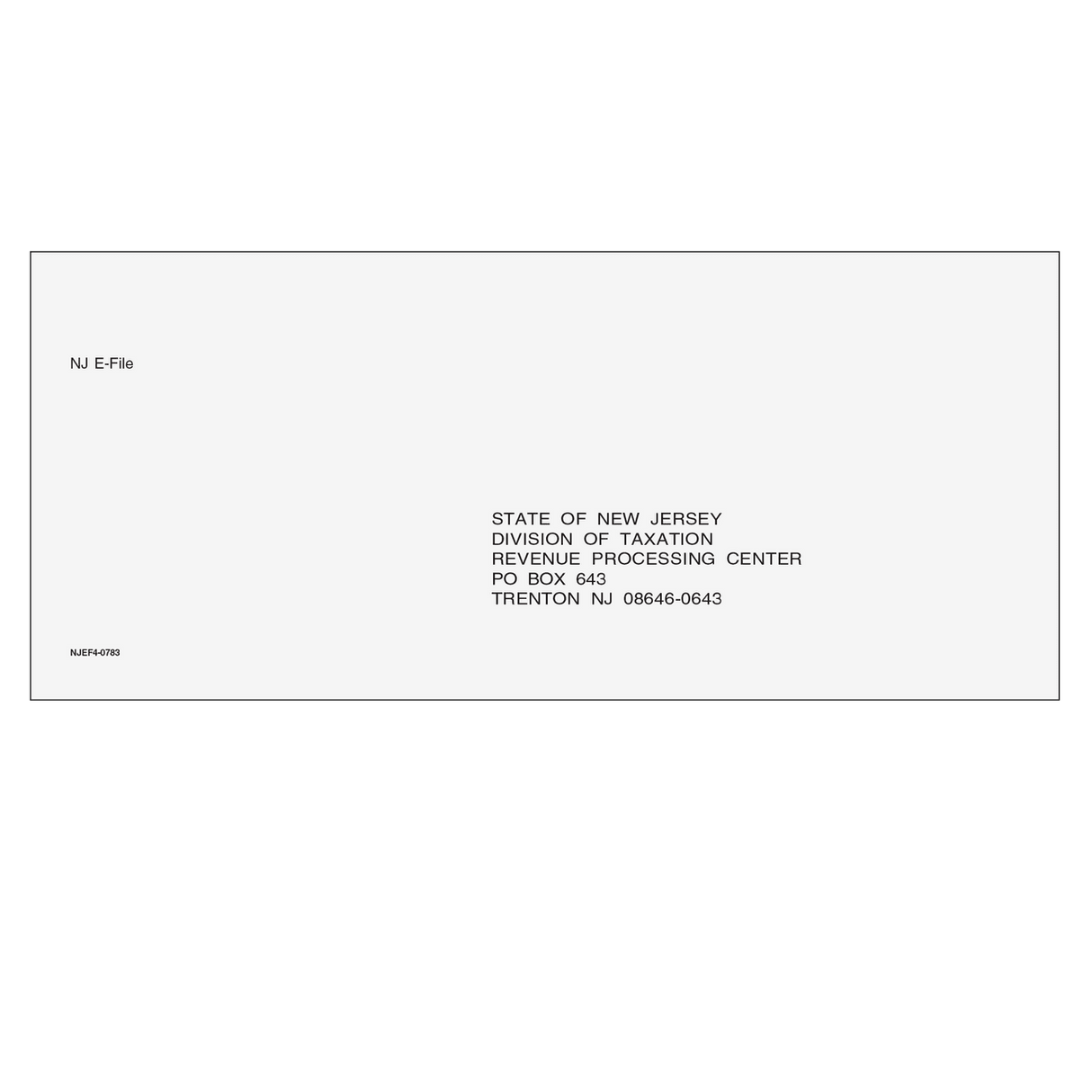 New Jersey E-File Envelope