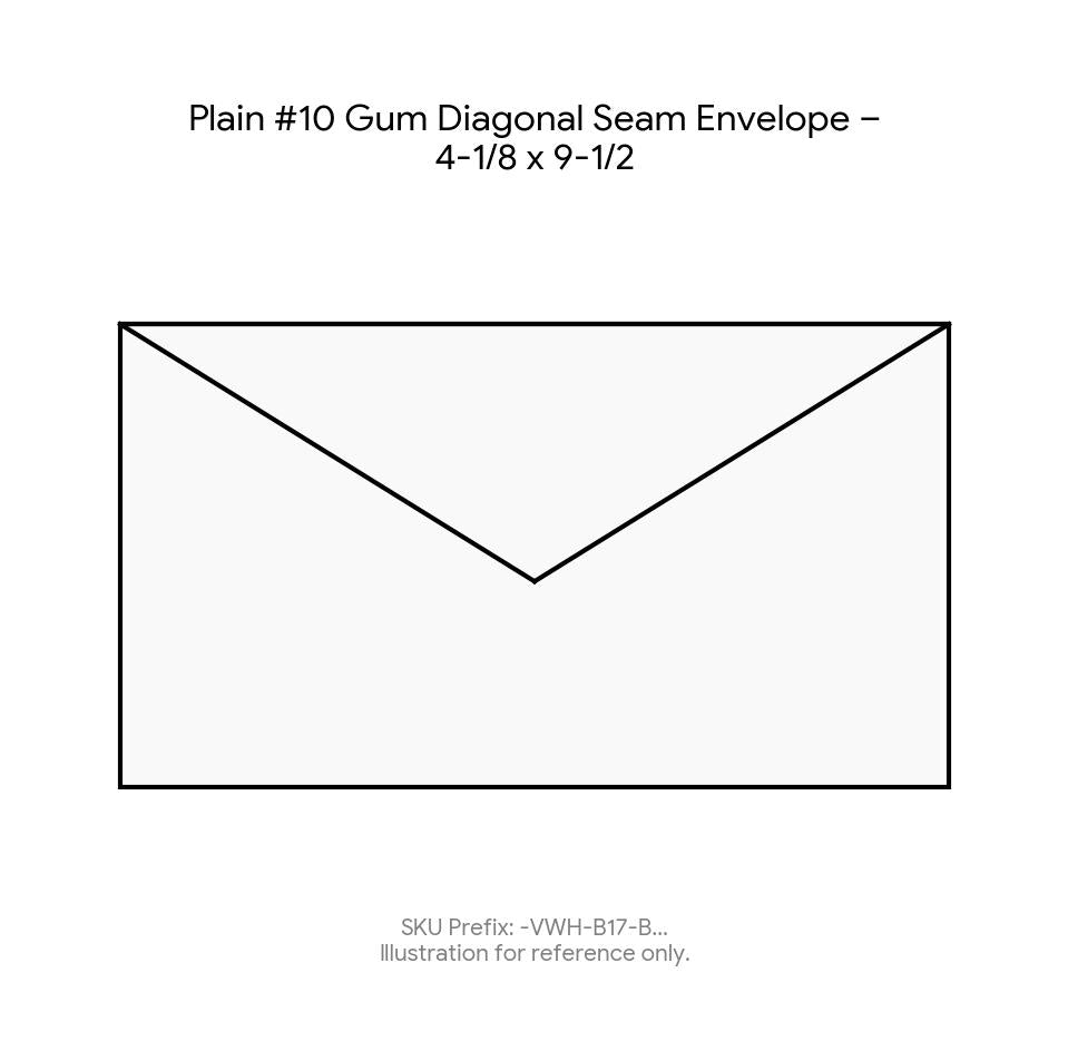 Plain #10 Gum Diagonal Seam Envelope – 4-1/8 x 9-1/2 product image
