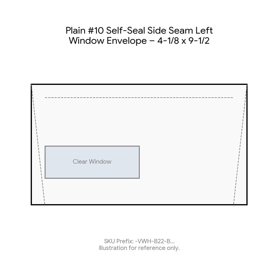 Plain #10 Self-Seal Side Seam Left Window Envelope – 4-1/8 x 9-1/2 product image