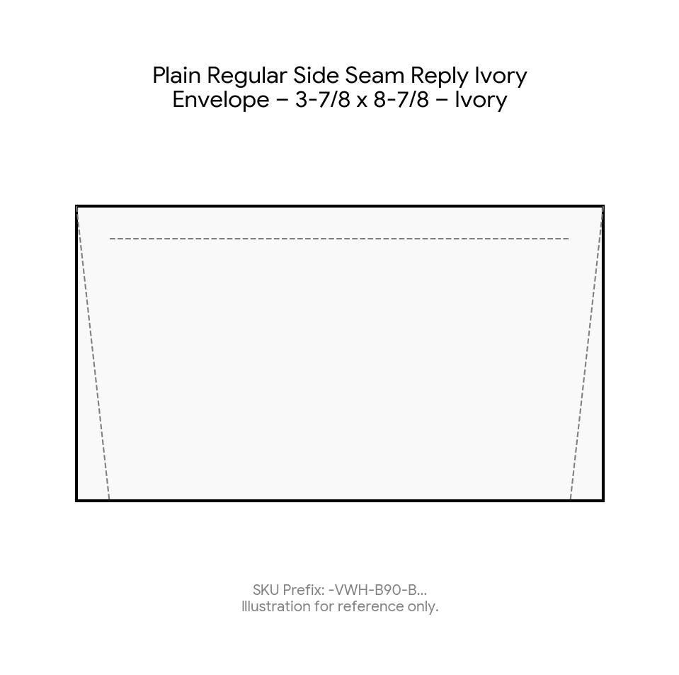 Plain Regular Side Seam Reply Ivory Envelope – 3-7/8 x 8-7/8 – Ivory product image
