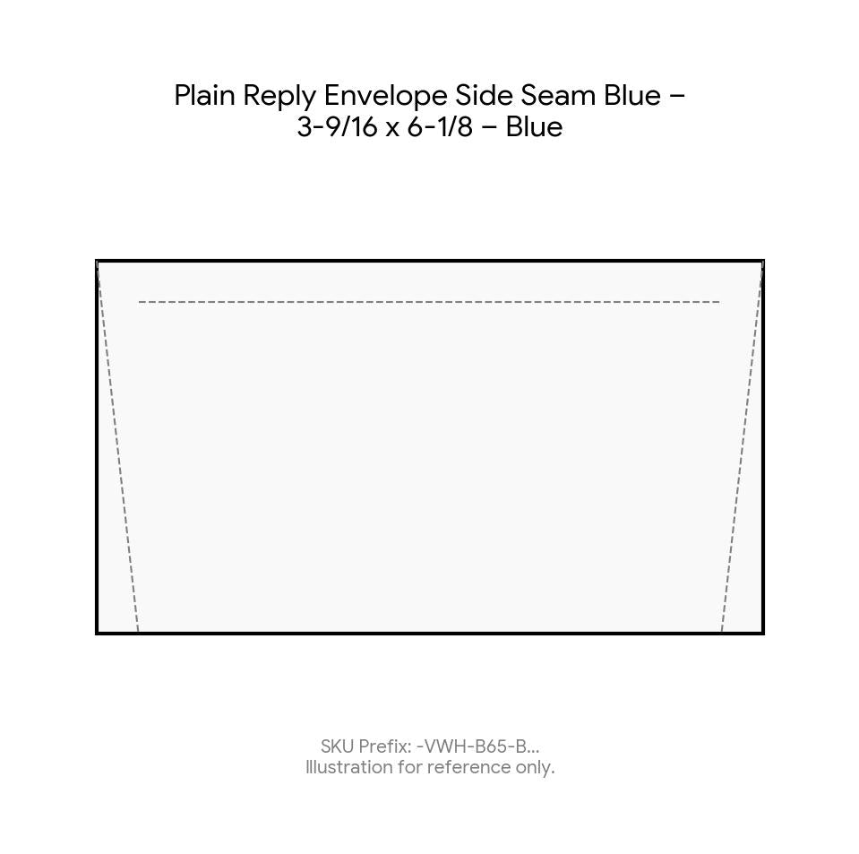 Plain Reply Envelope Side Seam Blue – 3-9/16 x 6-1/8 – Blue product image