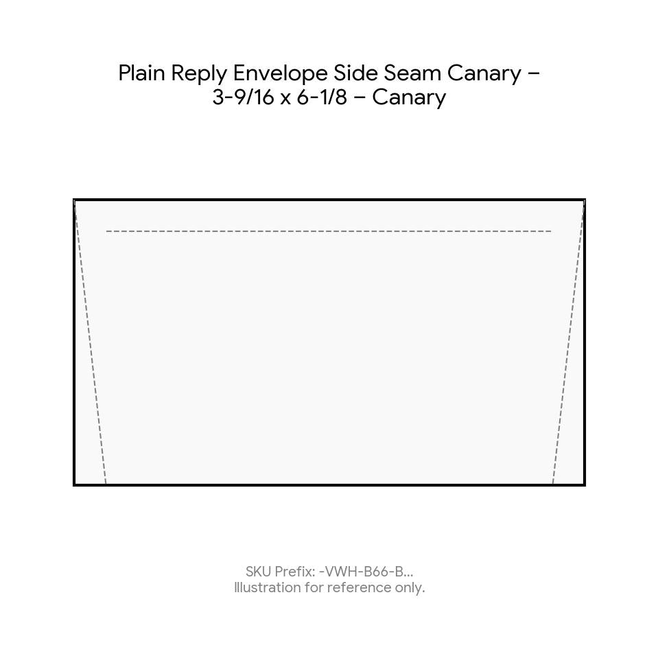 Plain Reply Envelope Side Seam Canary – 3-9/16 x 6-1/8 – Canary product image