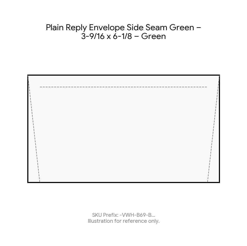 Plain Reply Envelope Side Seam Green – 3-9/16 x 6-1/8 – Green product image