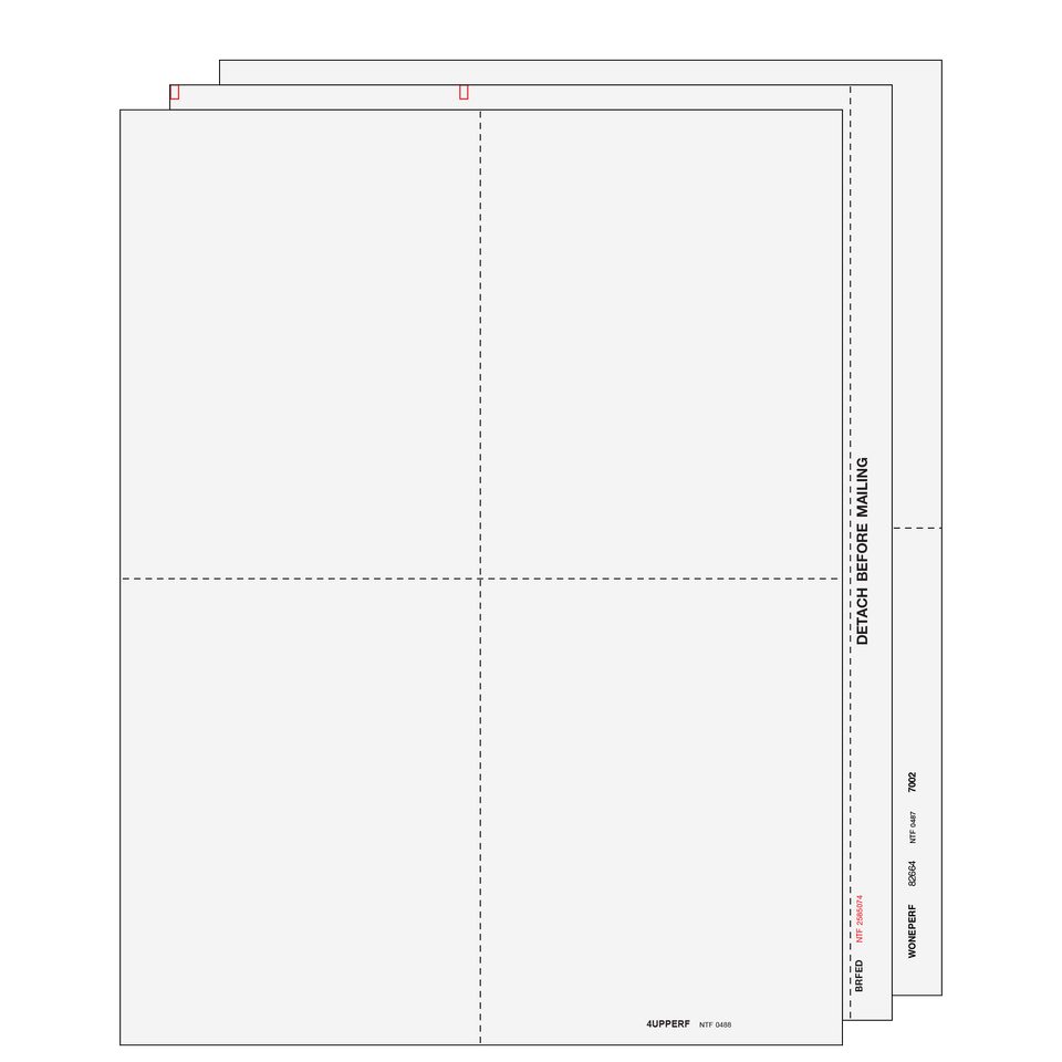 2026 1099-R Blank 4-Up Set - 6 Part