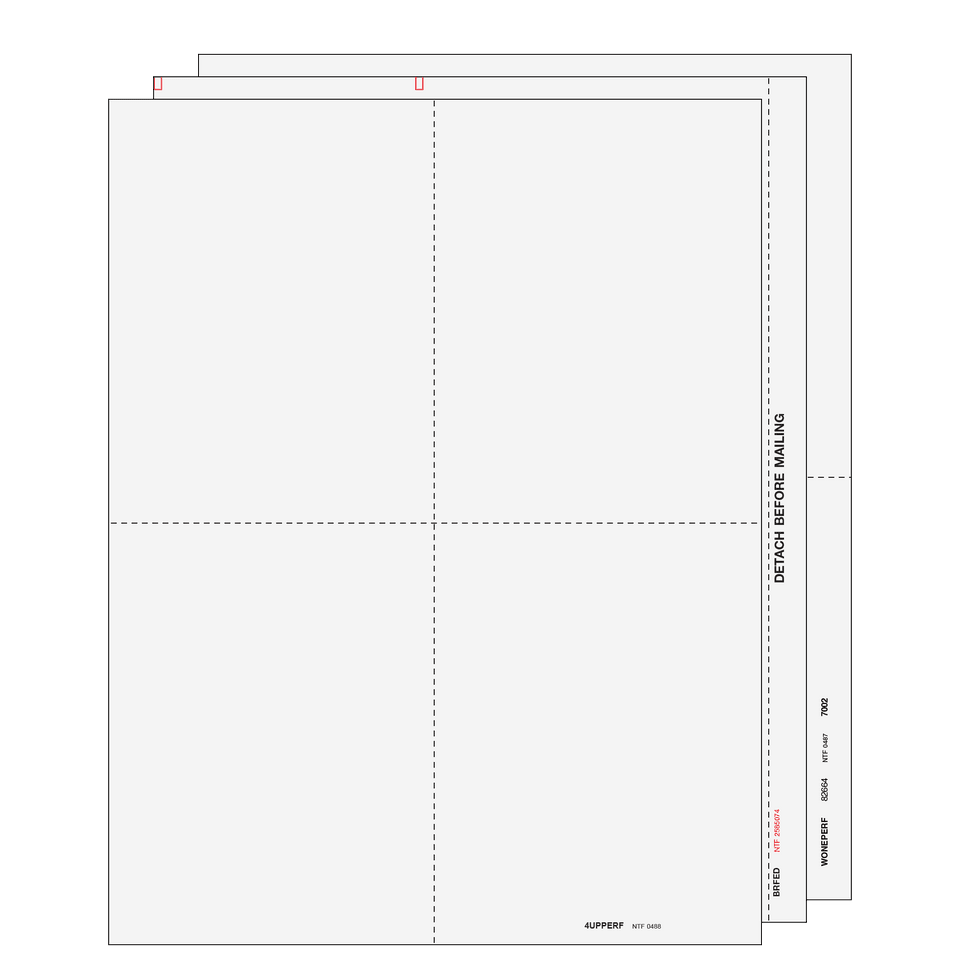 2026 1099-R Blank 4-Up Set - 6 Part