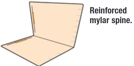Letter-Size, Full Cut, Mylar Reinforced Spine, End tab (Top Loading Pocket)