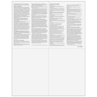 2026 W-2 Employee 4-Up Quadrant Copies C/B/2/2 Preprinted Laser Forms